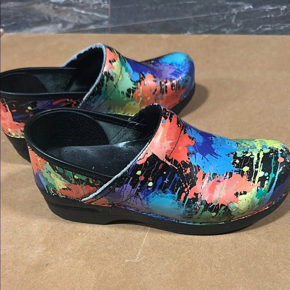 Dansko-Colorful Splatter Clogs - Picture 8 of 12